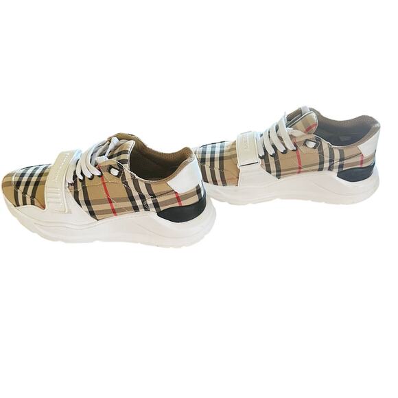 Burberry - Check and Leather Sneakers - Size 41 - Picture 10 of 12